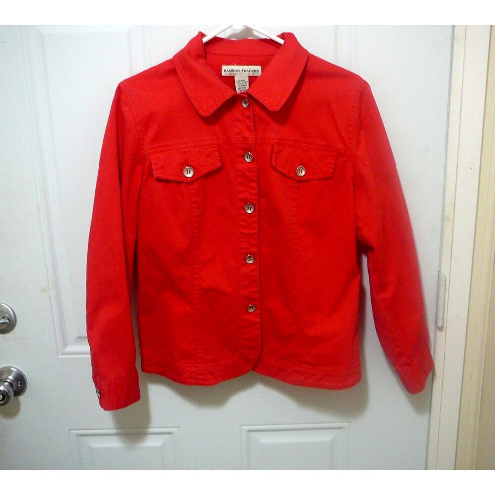 Bamboo Trader Pink Demin Jacket Style # 197359P sz PM